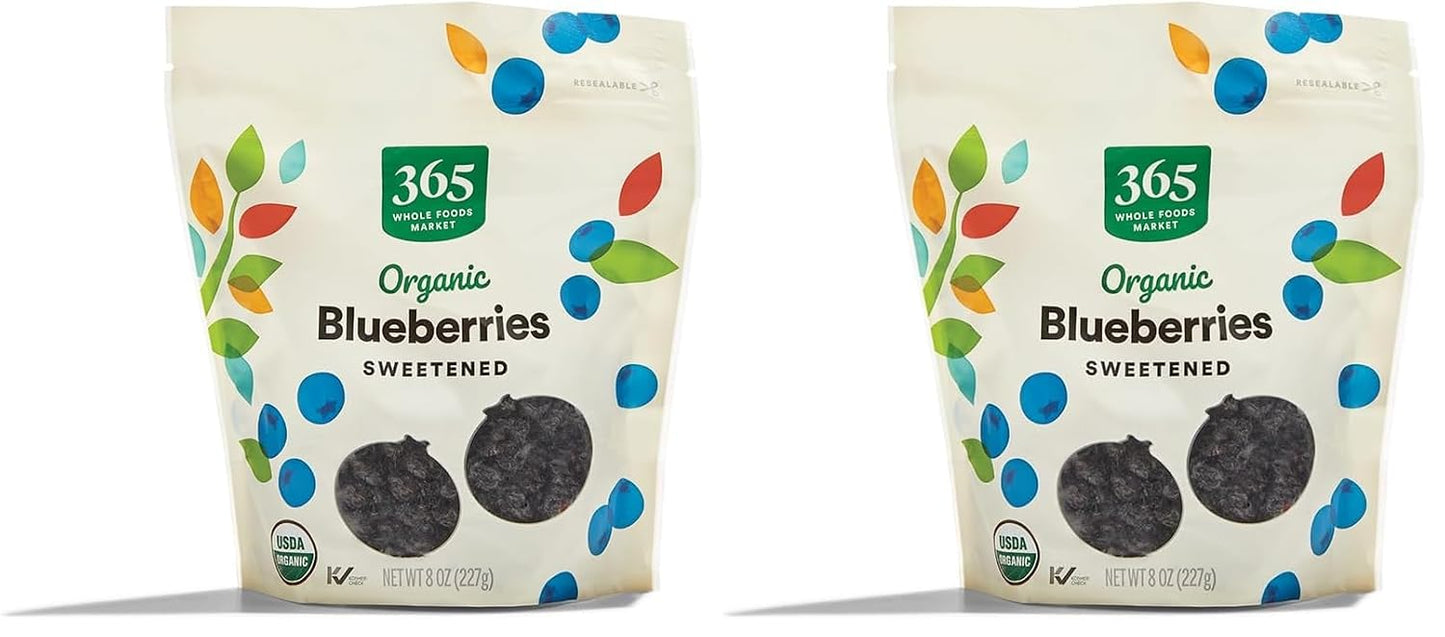 Organic Dried Blueberries by Whole Foods Market, 8 Ounce Resealable Package