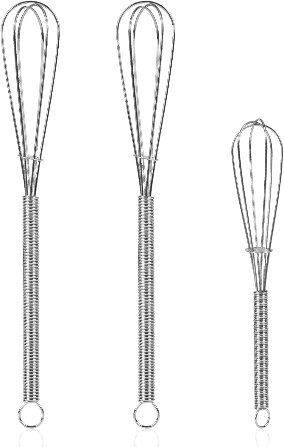 NileHome Stainless Steel Whisk Set 8" 10" 12" Kitchen Whisk Balloon Whisk Kitchen Wisk Wire Whisks for Cooking, Whisking, Blending, Beating, Stirring-3 Pack…