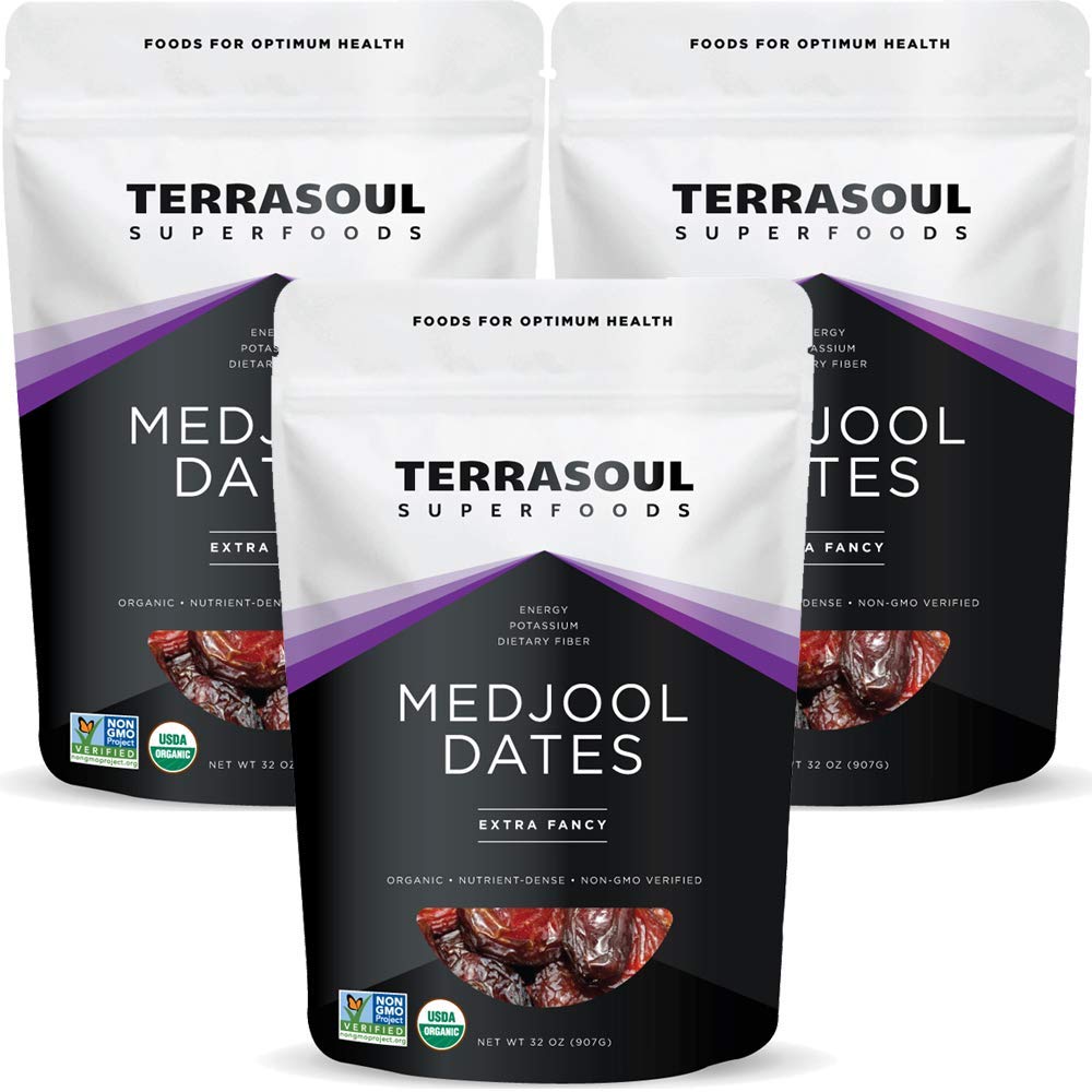Organic Medjool Dates 1.5 Lbs Pits Removed Soft Chewy Texture Sweet Caramel Taste