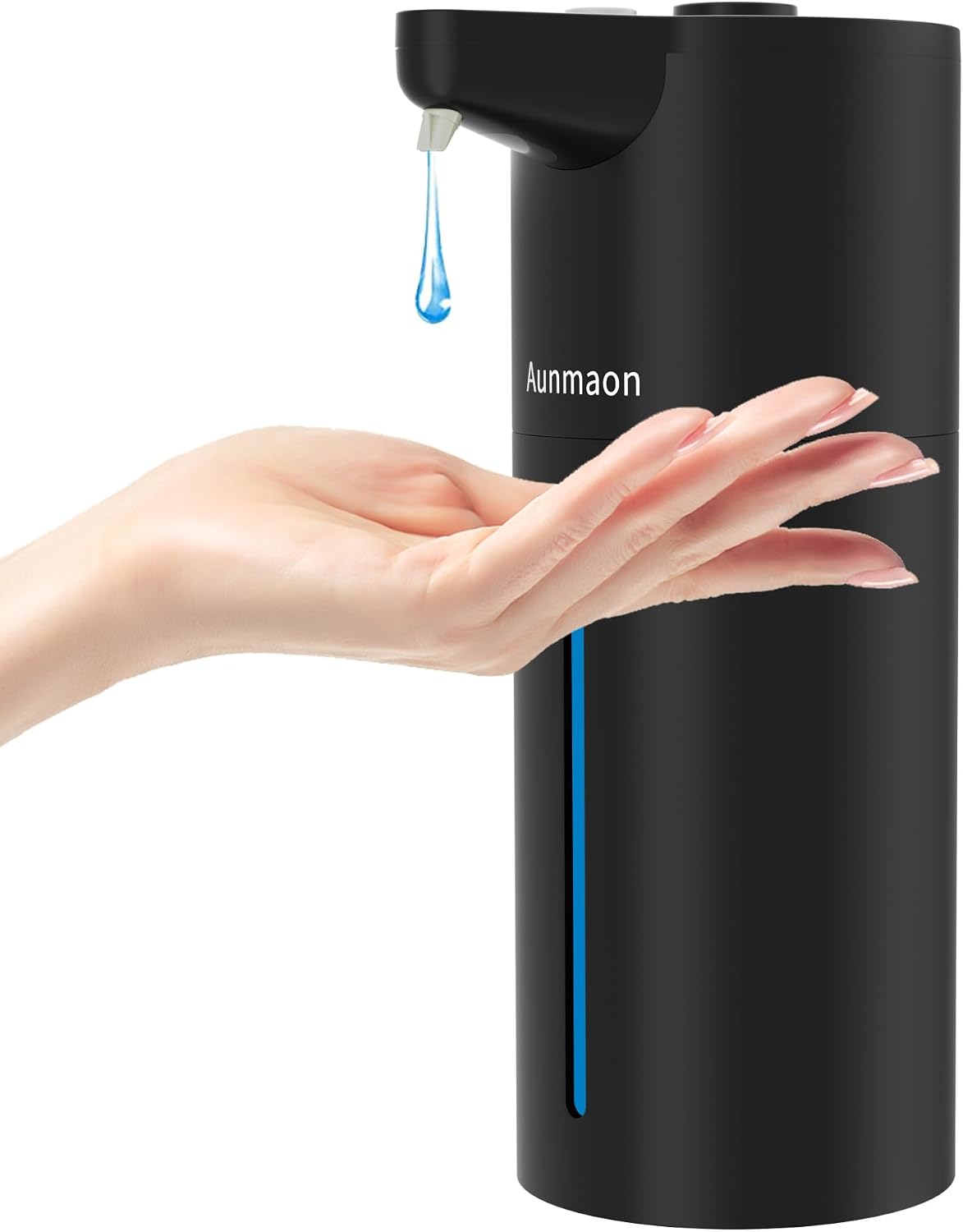 Aunmaon Automatic Soap Dispenser Touchless,15-Level,Kitchen Bath Black | Hands-Free,15-Level Dial Control,Thick & Thin Soap Compatible,Long Battery Life,Easy for Toddlers,Wall Mountable
