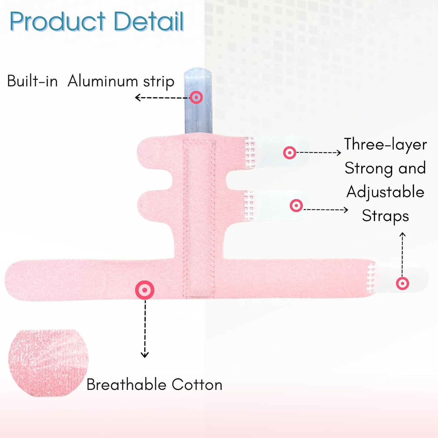 Finger Splint, Adjustable Finger Brace for Index, Middle, Ring Fingers, Pain Relief and Support