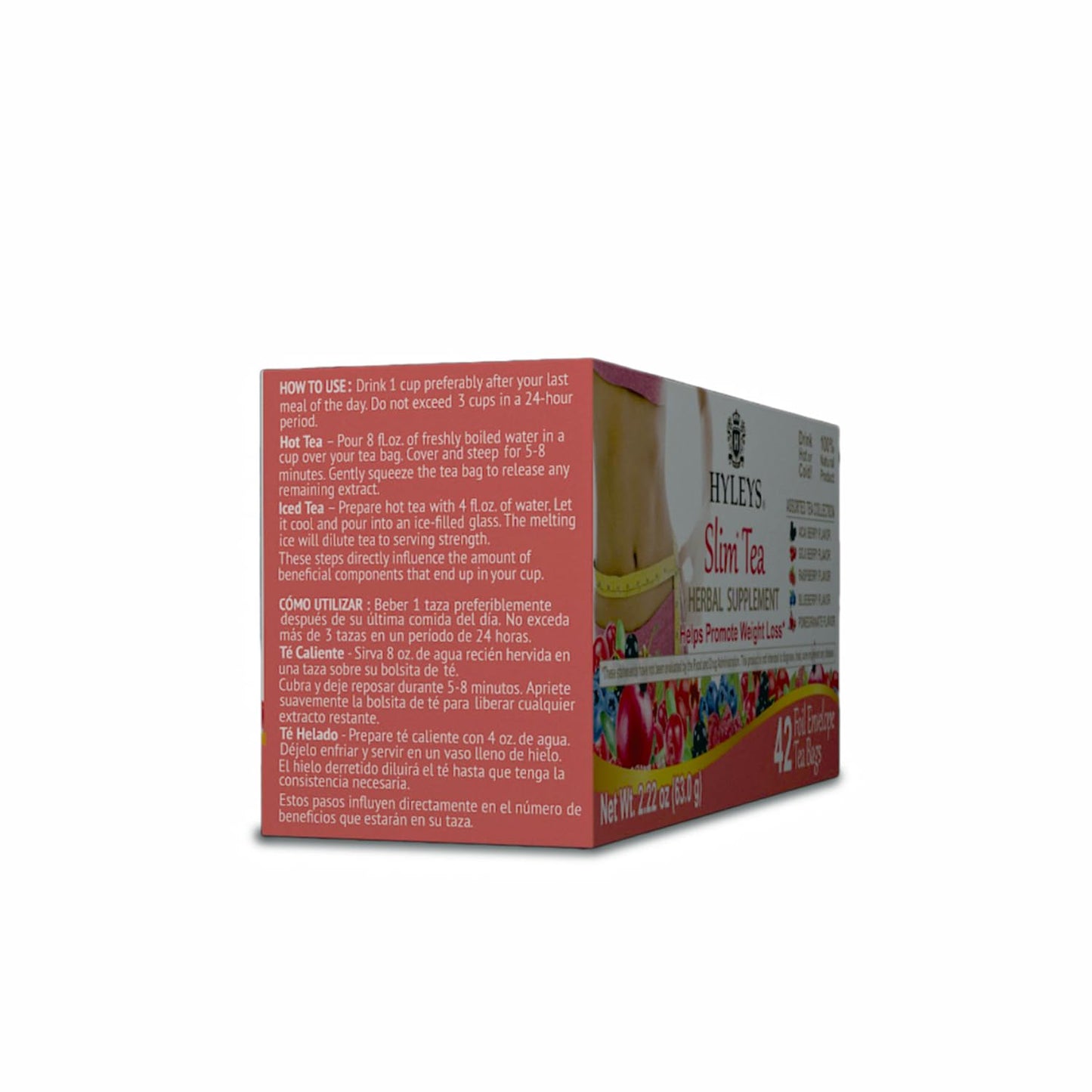 Hyleys Slim Tea 42 Ct Assorted Herbal Supplement Tea Bags