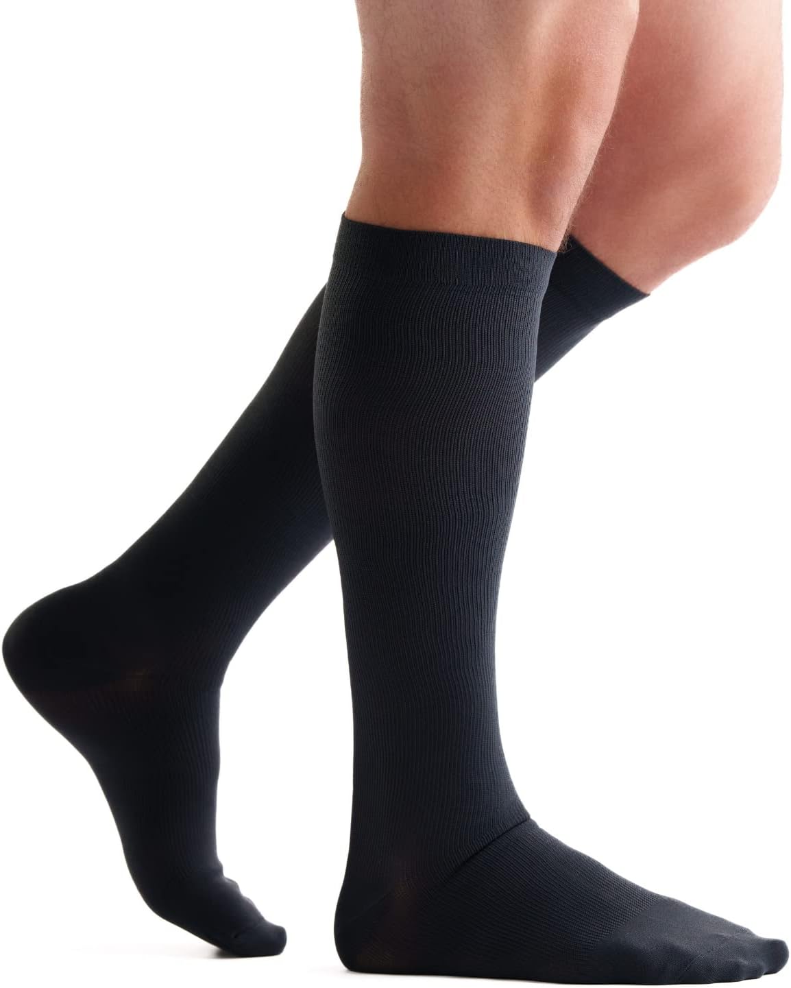 EvoNation Men's USA Made 20-30 mmHg Knee High Compression Socks Tan Large