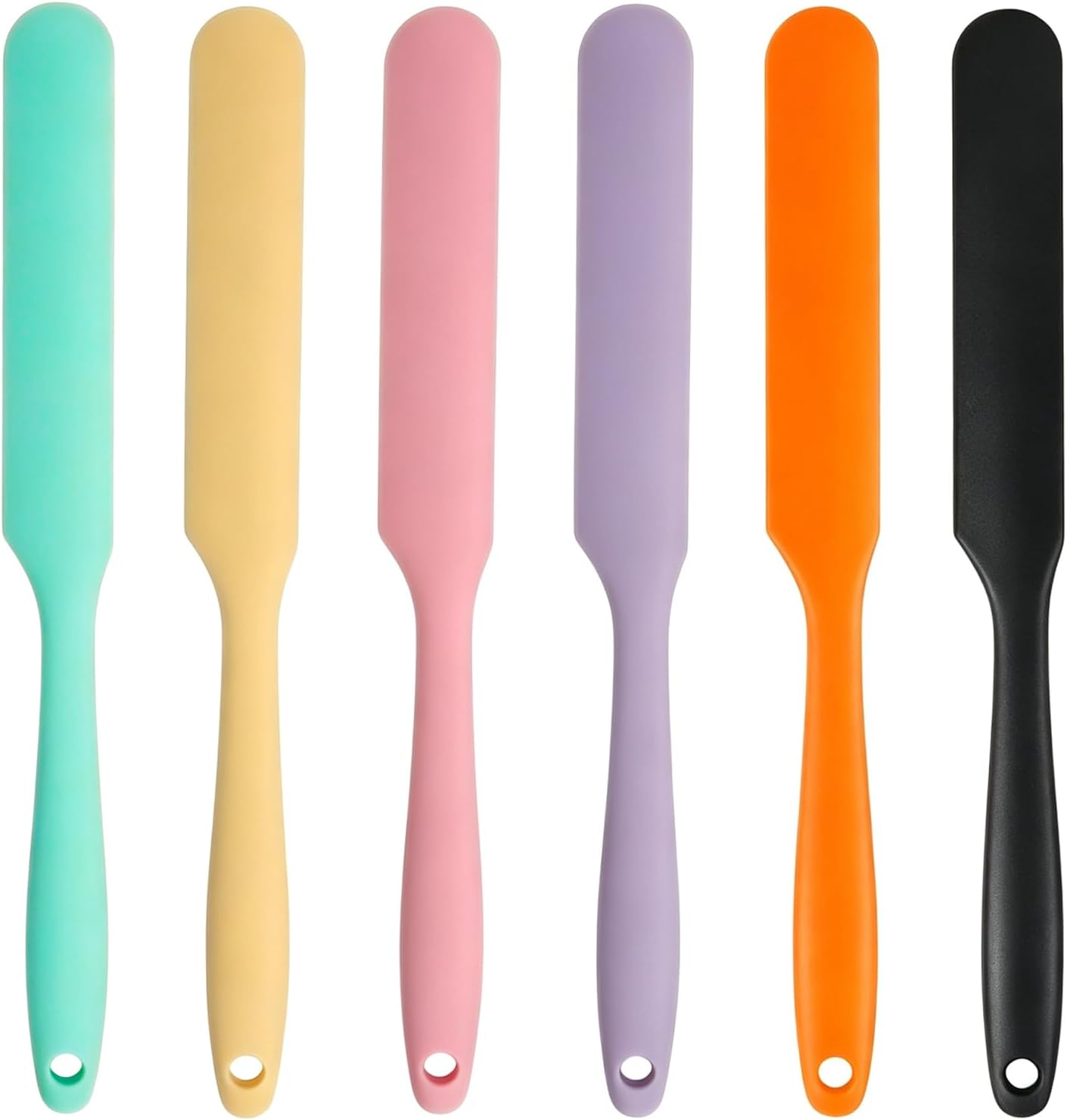 3Pcs Silicone Jar Spatula Long Handle Kitchen Spatulas for Mixing, Scraping, and Spreading,Ideal for Jars, Baking, Cake Icing, Cream, Butter, and Batter Kitchen Tool (Purple, Pink, Green)