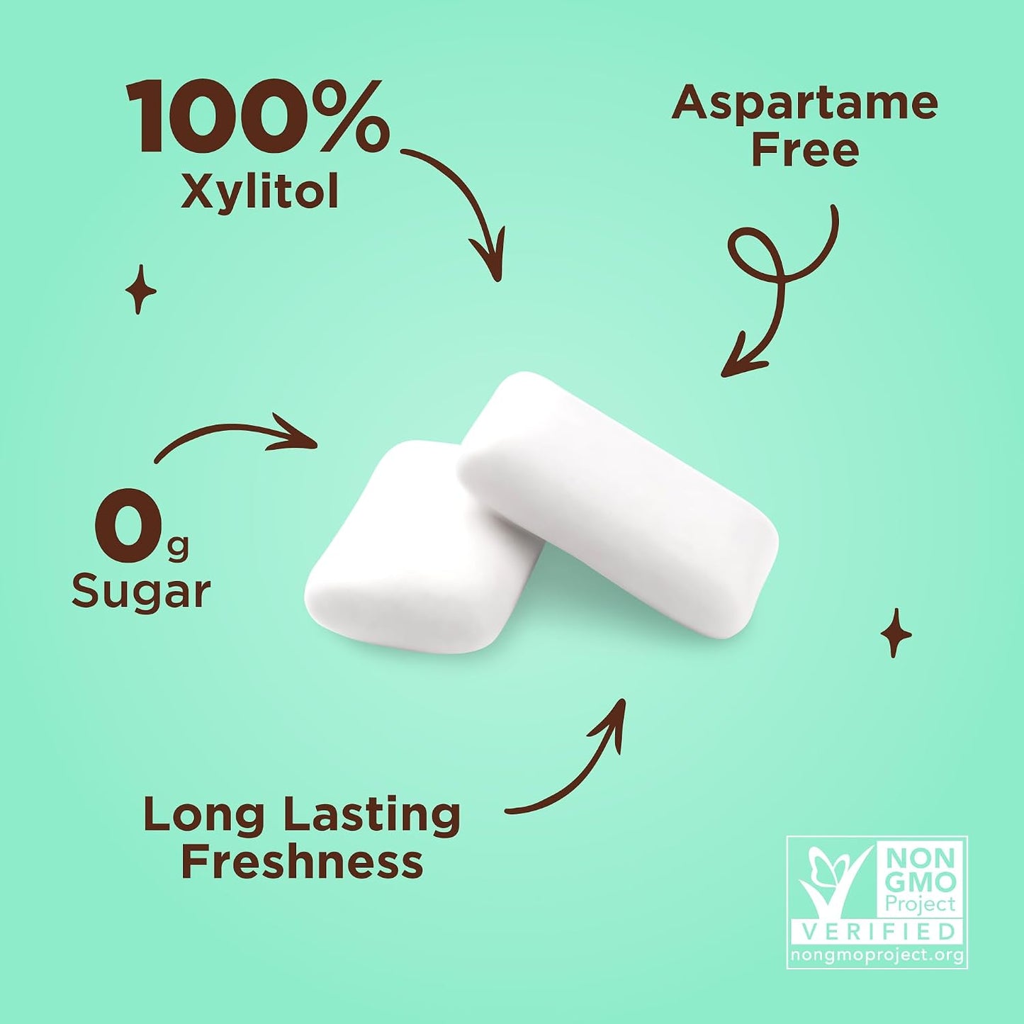 PUR Gum | Aspartame Free Chewing Gum | 100% Xylitol | Natural Chocolate Mint Flavored Gum, 55 Pieces (Pack of 3)