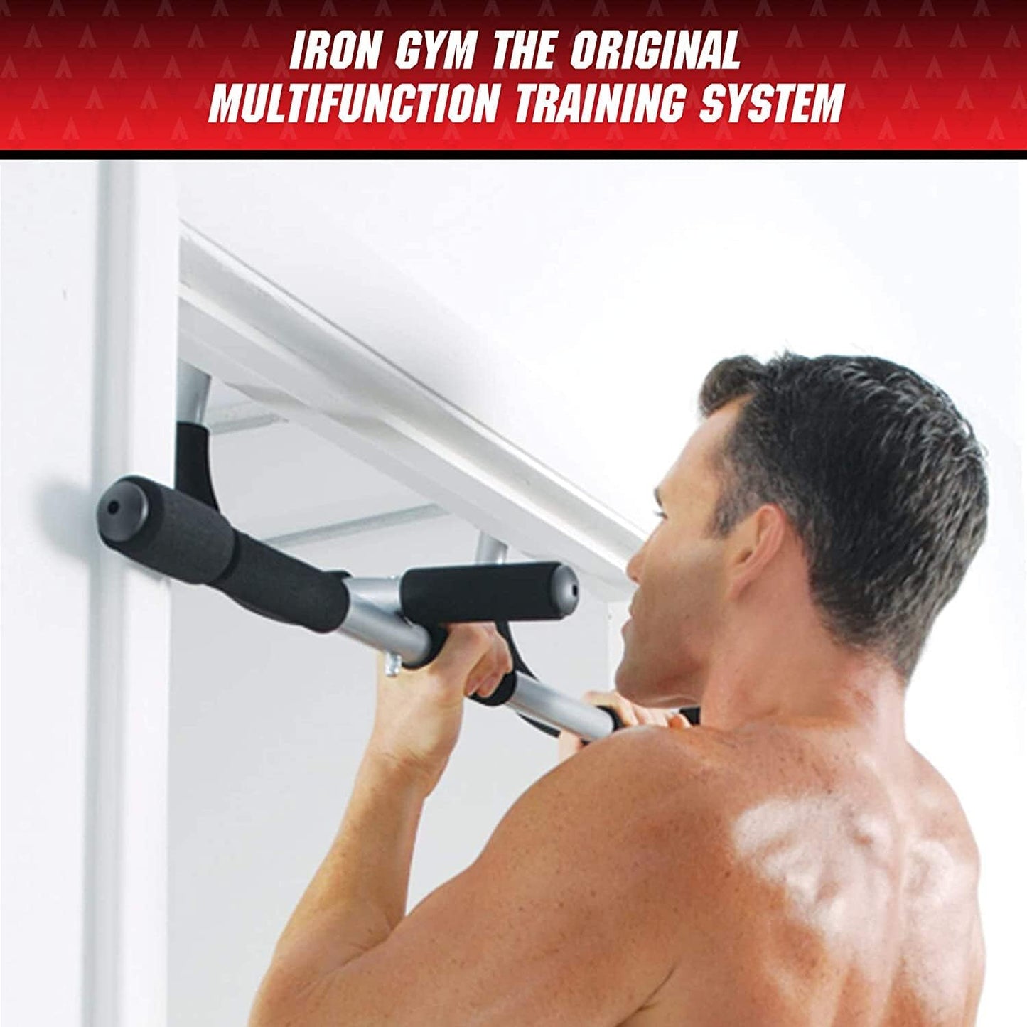 Iron Gym Pull-Up Bar - Total Upper Body Workout, Adjustable Width, Portable Doorframe Chin-Up Bar