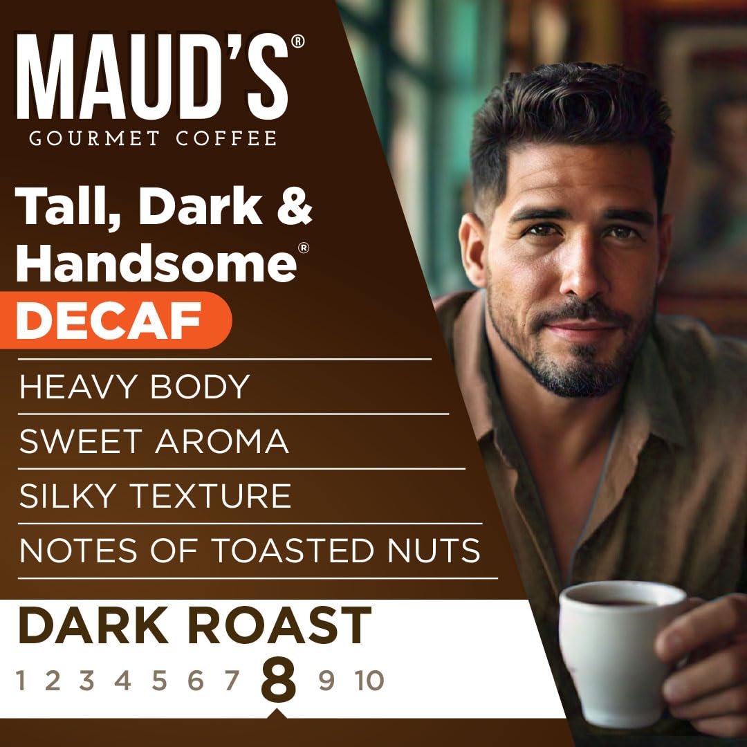 Maud's Decaf Dark Roast Coffee Pods, 100 count, Compatible with Keurig K Cups Maker