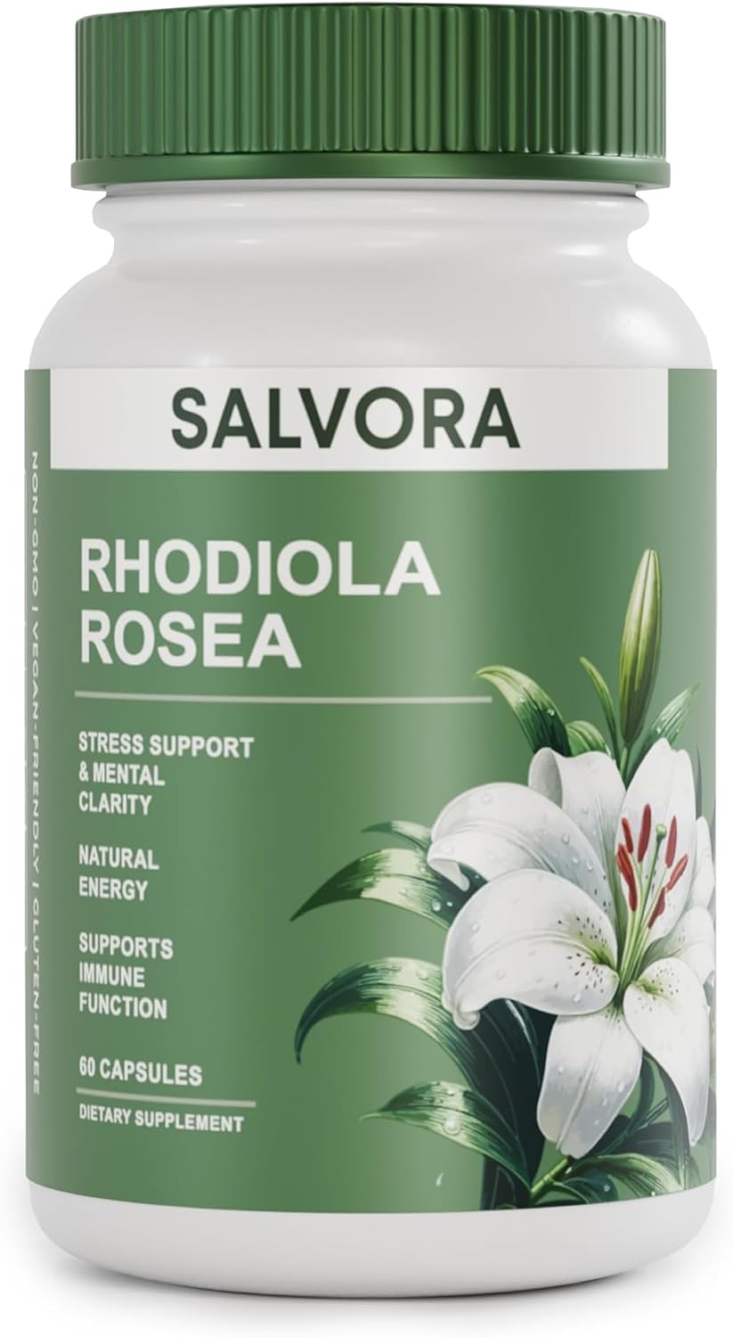 Rhodiola Rosea Supplement – Golden Root Adaptogen Capsules - Rhodiola Rosea Extract Powder Alternative with Salidroside for Stress Support - Energy, Focus & Performance