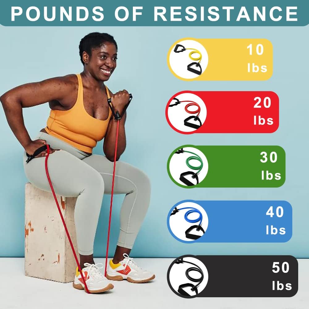 Resistance Bands with Handles for Full Body Workout, Therapy, Home Fitness