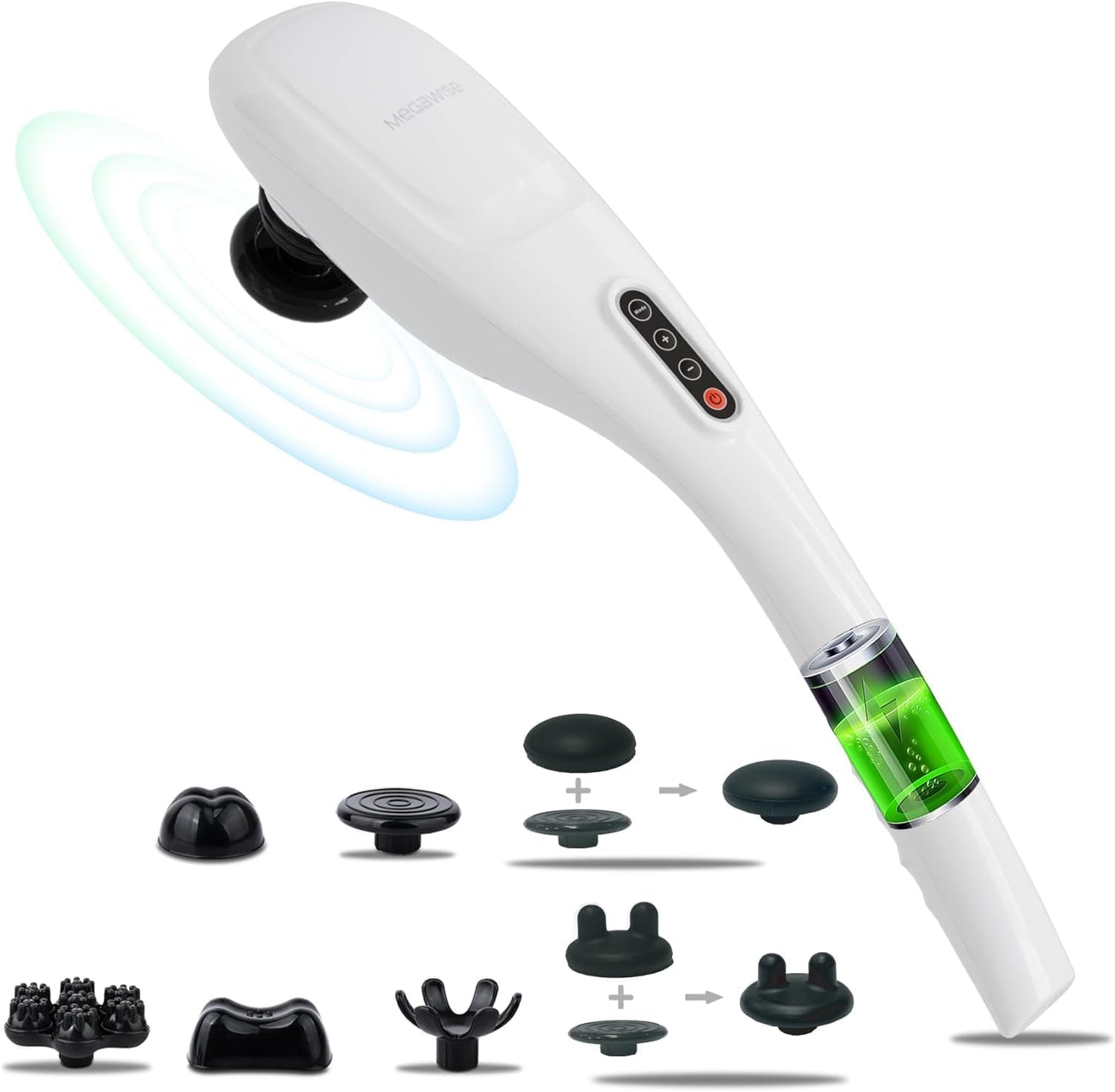 MEGAWISE Cordless Deep Tissue Percussion Massage Gun - Back, Neck, Shoulders