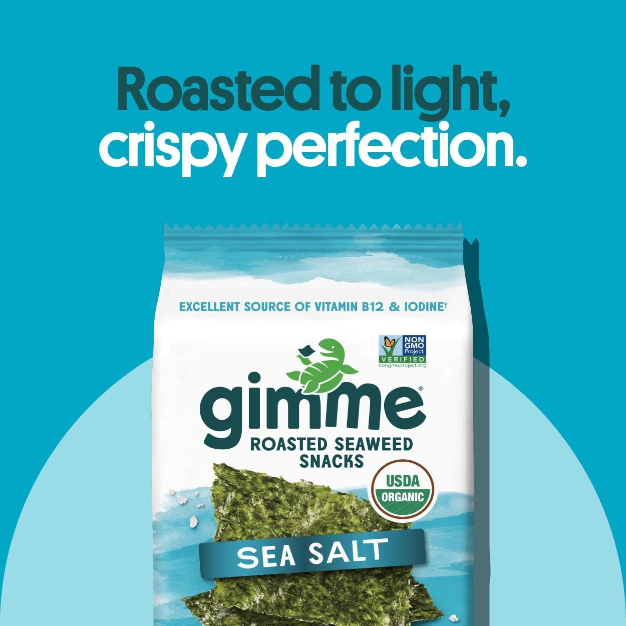 Gimme Seaweed Organic Roasted Seaweed Snacks, 20 Count, Sea Salt Flavor, Keto, Vegan, Gluten-Free
