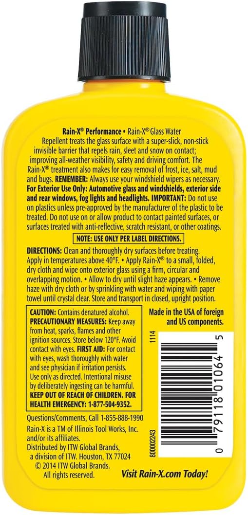 Rain-X 800002243 Glass Treatment, 7 oz. - Exterior Glass Treatment To Dramatically Improve Wet Weather Driving Visibility During All Weather Conditions
