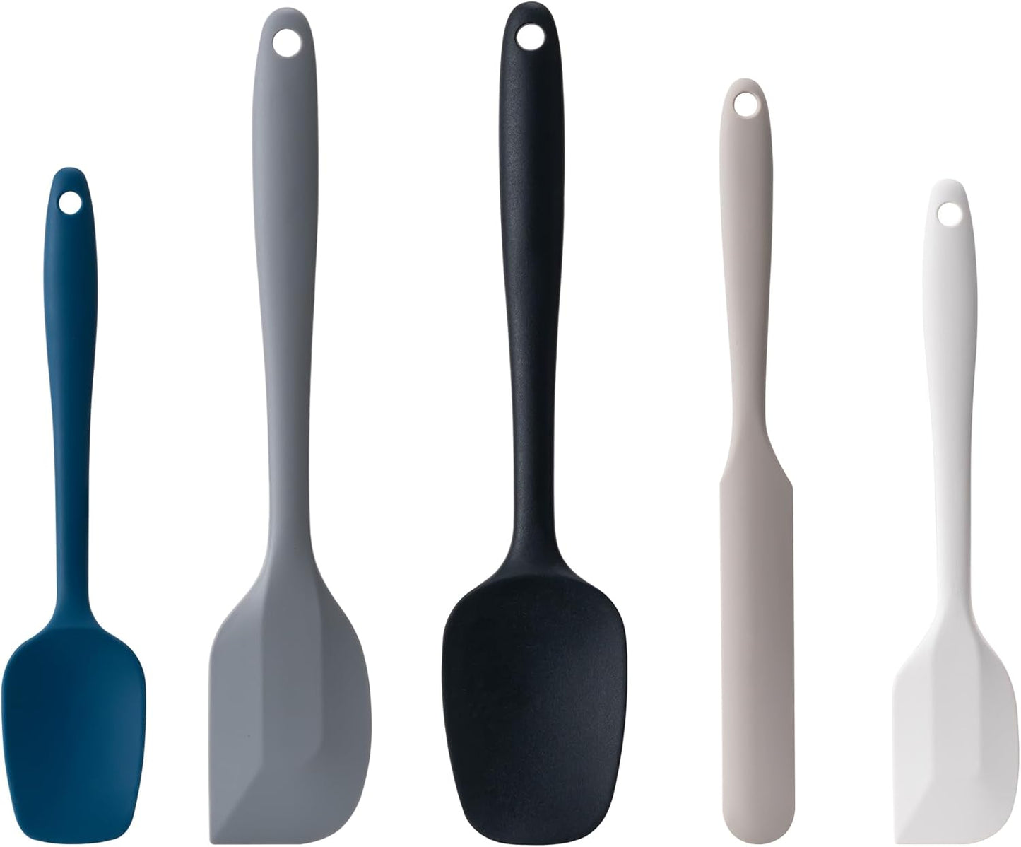 Silicone Spatula Set, 5 Piece Food Grade Rubber Spatulas for Baking, Cooking, and Mixing High Heat Resistant Non Stick Dishwasher Safe BPA-Free (Multicolor)