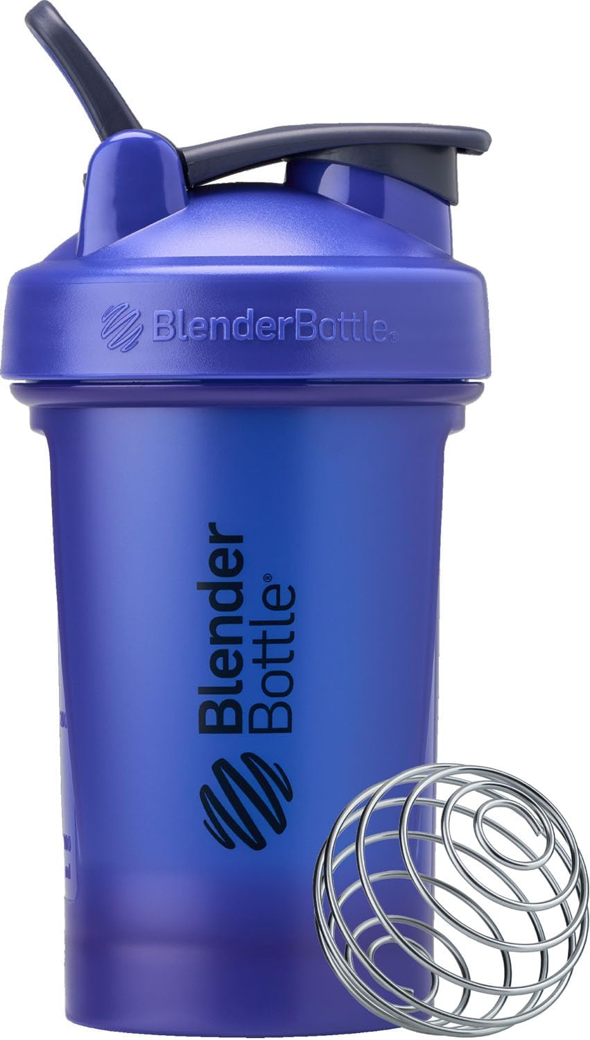 BlenderBottle Classic V2 Shaker Bottle, 20oz, Clear/Black