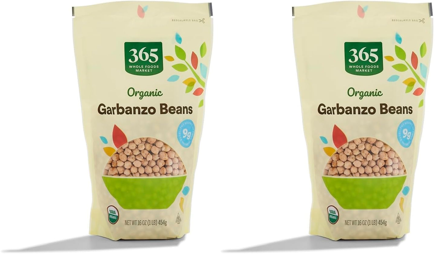 365 by Whole Foods Market, Certified Organic, Low-Sodium Garbanzo Beans, 16 Ounces, Mediterranean Dishes