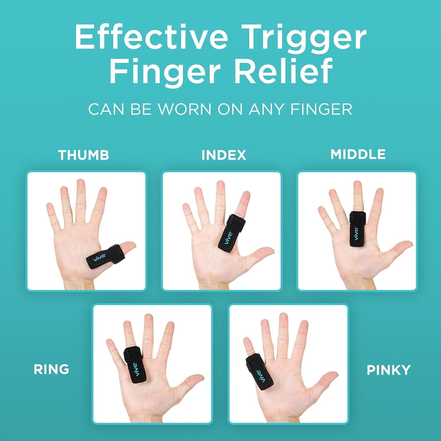 Vive Trigger Finger Splint - Support Brace for Finger and Thumb Relief
