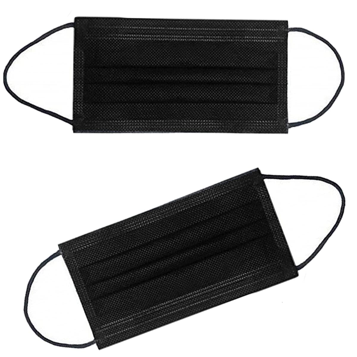NNPCBT 100PCS 3 Ply Black Disposable Face Mask Filter Protection