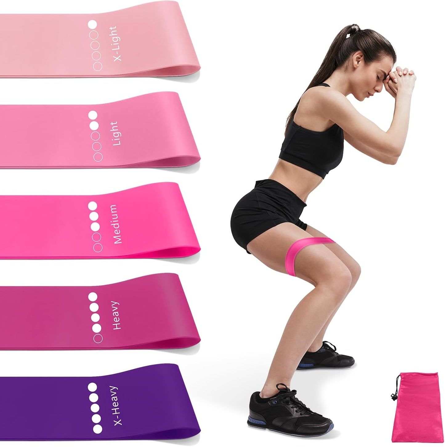 Resistance Bands Set with 5 Levels, Multi-Colored for Fitness