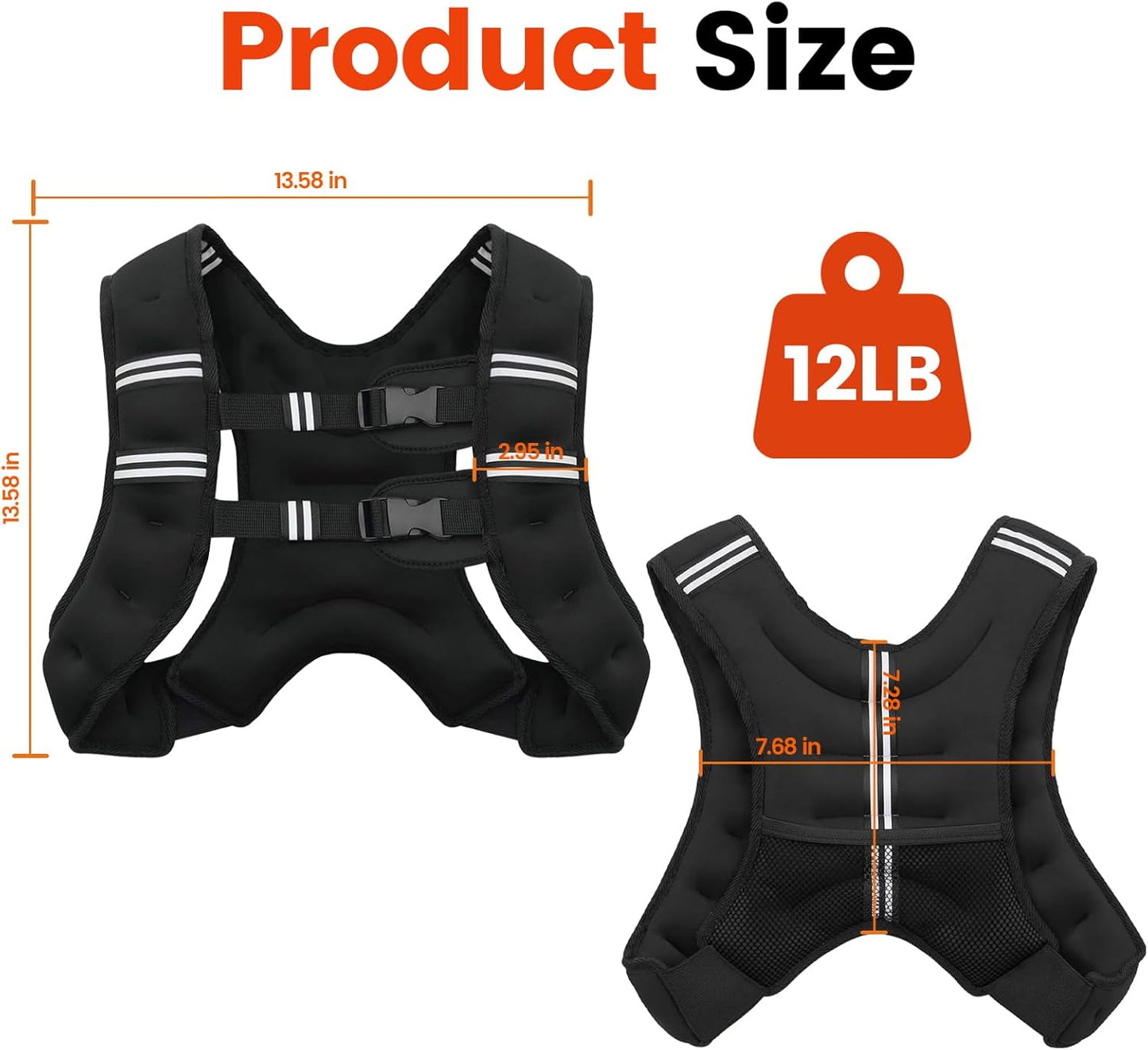 Poudee Adjustable Weighted Vest for Strength Training, Running, Workout