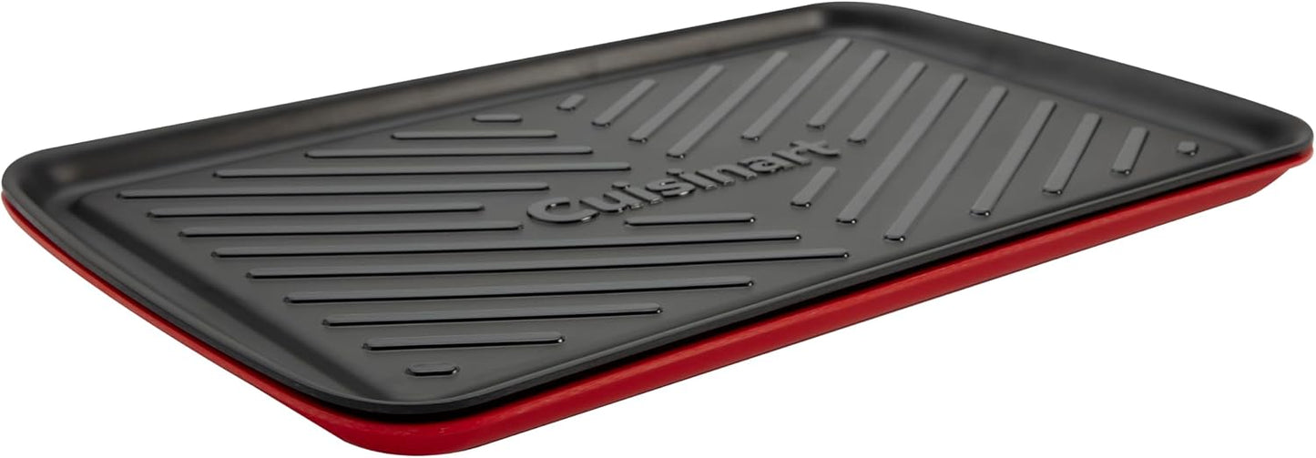 Cuisinart Grilling Prep and Serving Tray, Dishwasher-Safe, 2-Pc Nesting Set | CPK-200, 17-in x 10.5-in food tray set for prepping and serving, shatter-resistant melamine design fits 6 burgers