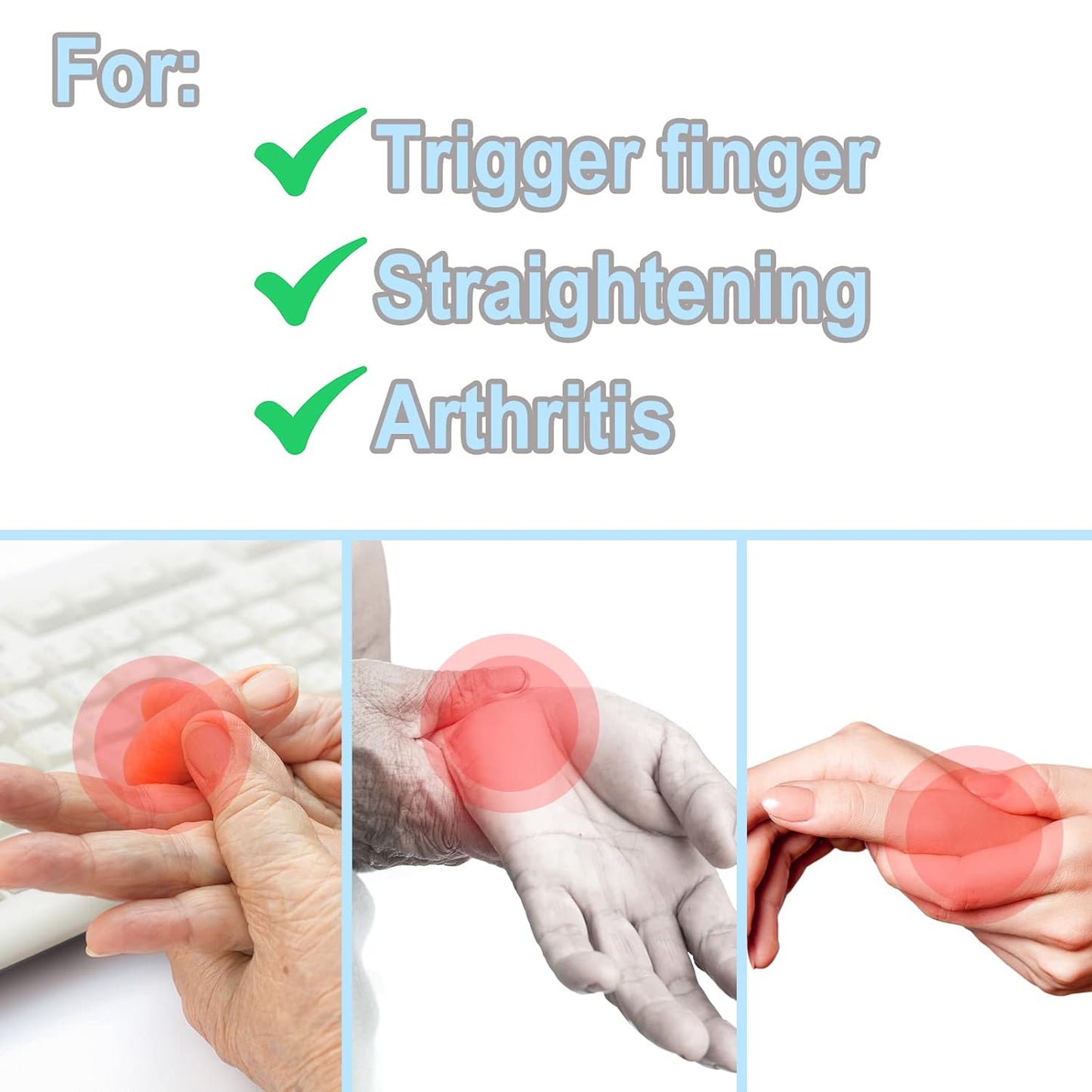 RonJea 5 Pcs Trigger Finger Splints Support Brace Kit