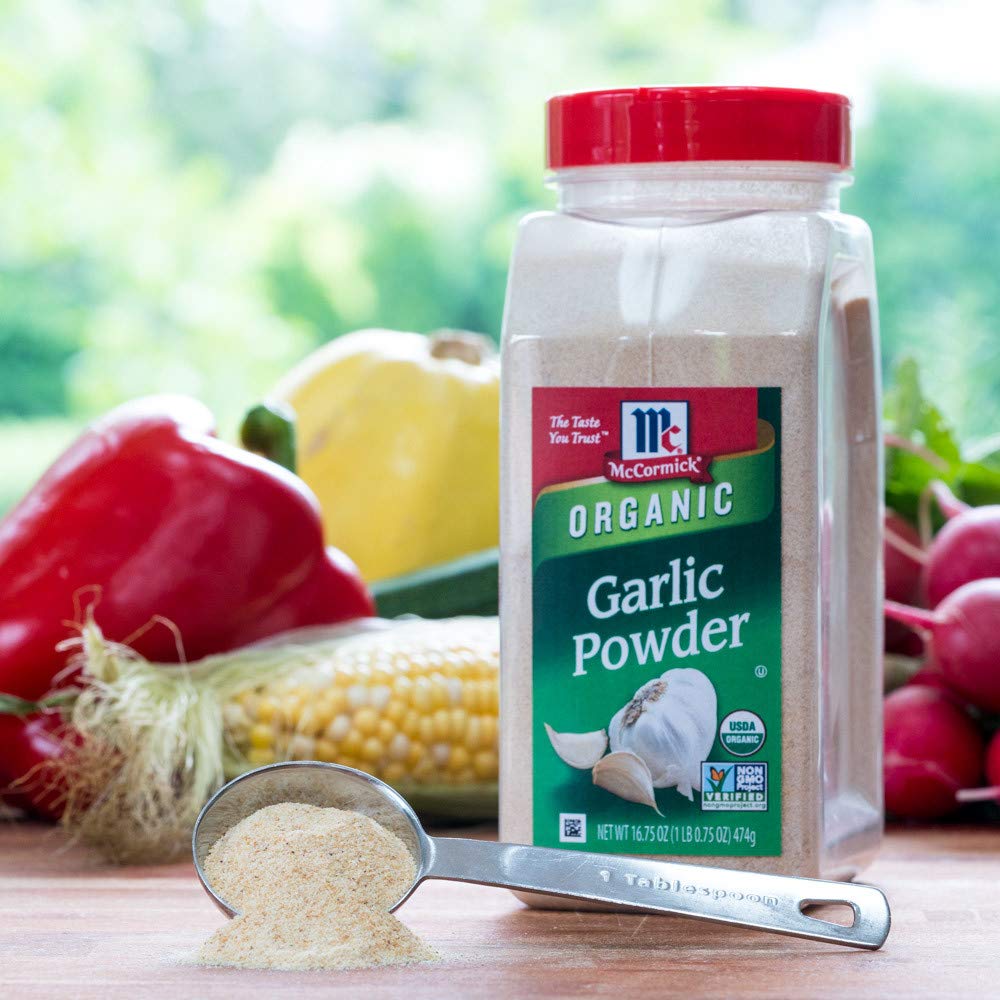 McCormick Organic Garlic Powder 16.75 oz, Non-GMO, USDA Certified, Easy-Handle Bottle