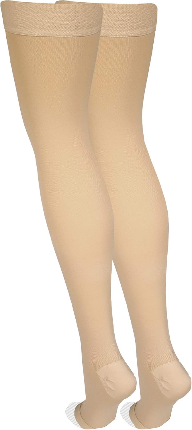 Amazon Basic Care Medical Compression Stockings 20-30 mmHg Beige Medium