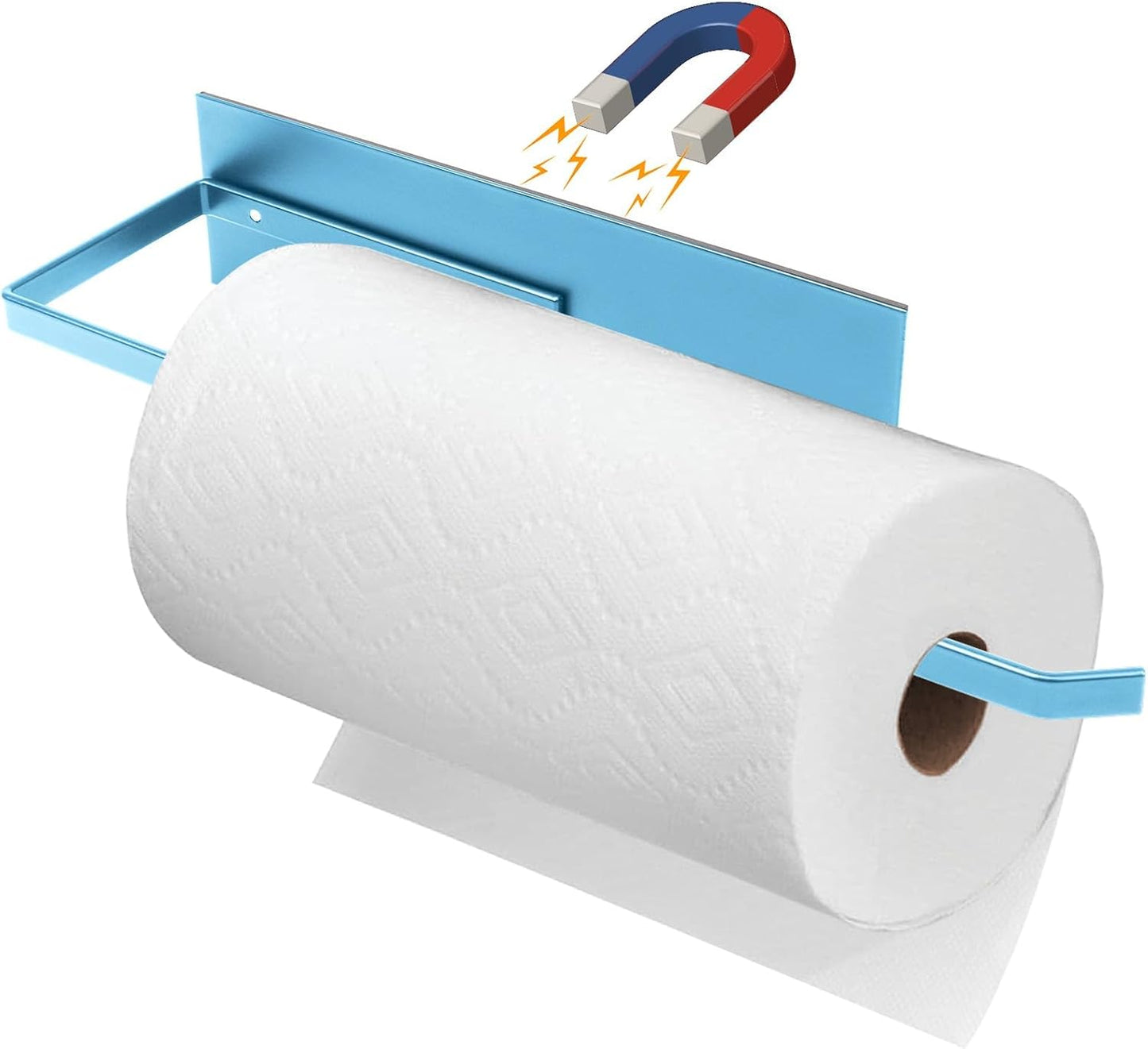 Paper Towel Holder, Magnetic Paper Towel Holder for Fridge, Toilet Paper Roll Holder Magnet Towel Rack Wall Mount Fridge Organizer for Paper Towels Rolls Bathroom Pantry RV Kitchen Storage