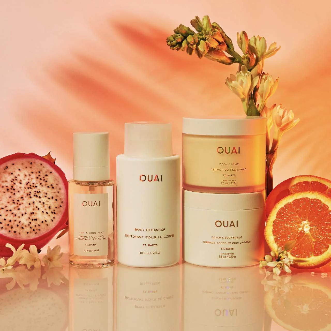 OUAI St. Barts Hair and Body Mist - Tropical-Scented Hair Perfume and Body Spray - Notes of Dragonfruit, Orange Blossom, Tuberose & Musk (3.3 Fl Oz)