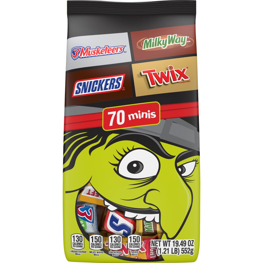 M&M'S Milk Chocolate, Peanut & Peanut Butter Fun Size Variety Pack, Party Size, 19.41 Oz Bulk Candy Bag