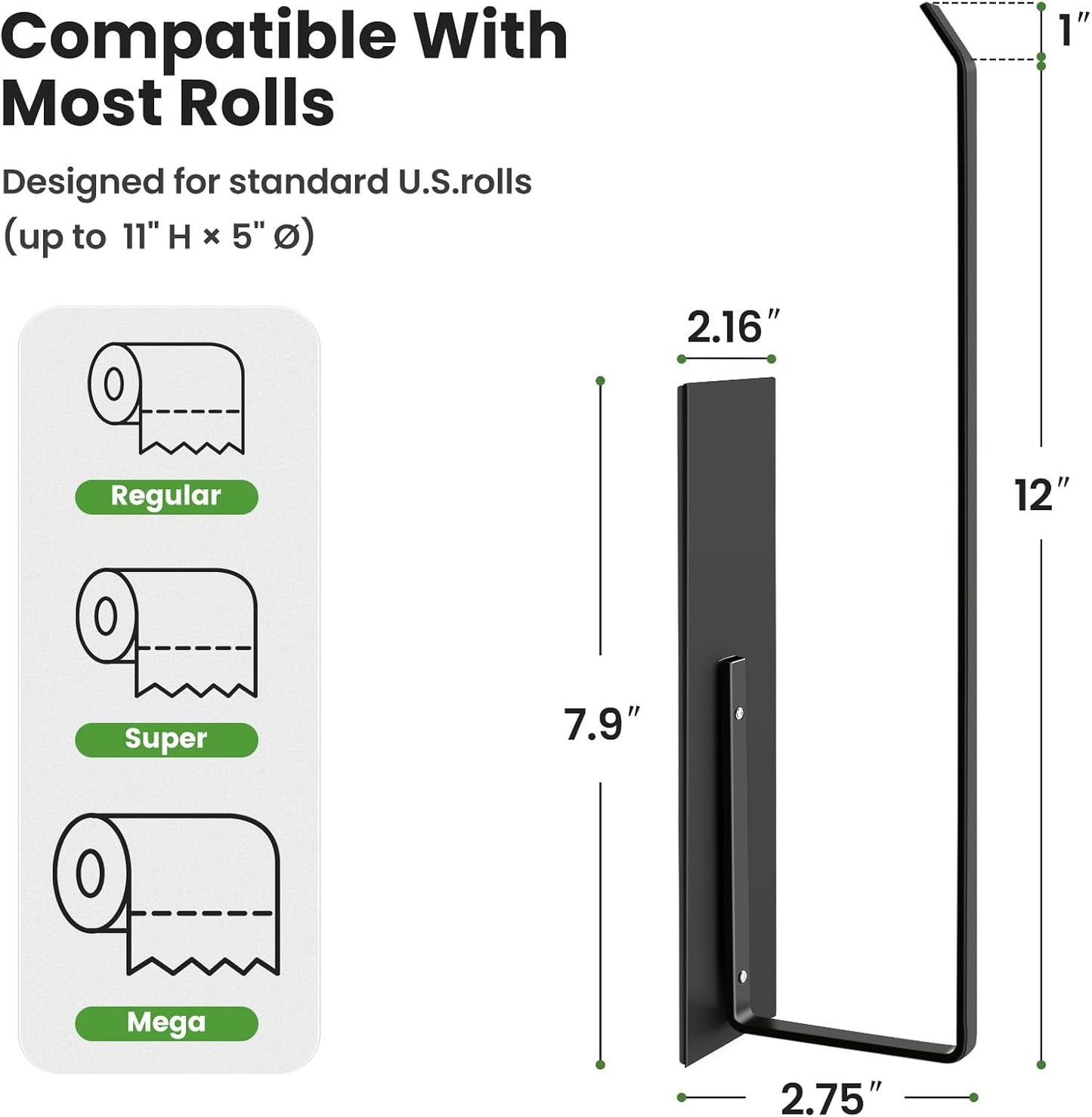 Paper Towel Holder, Magnetic Paper Towel Holder for Fridge, Toilet Paper Roll Holder Magnet Towel Rack Wall Mount Fridge Organizer for Paper Towels Rolls Bathroom Pantry RV Kitchen Storage