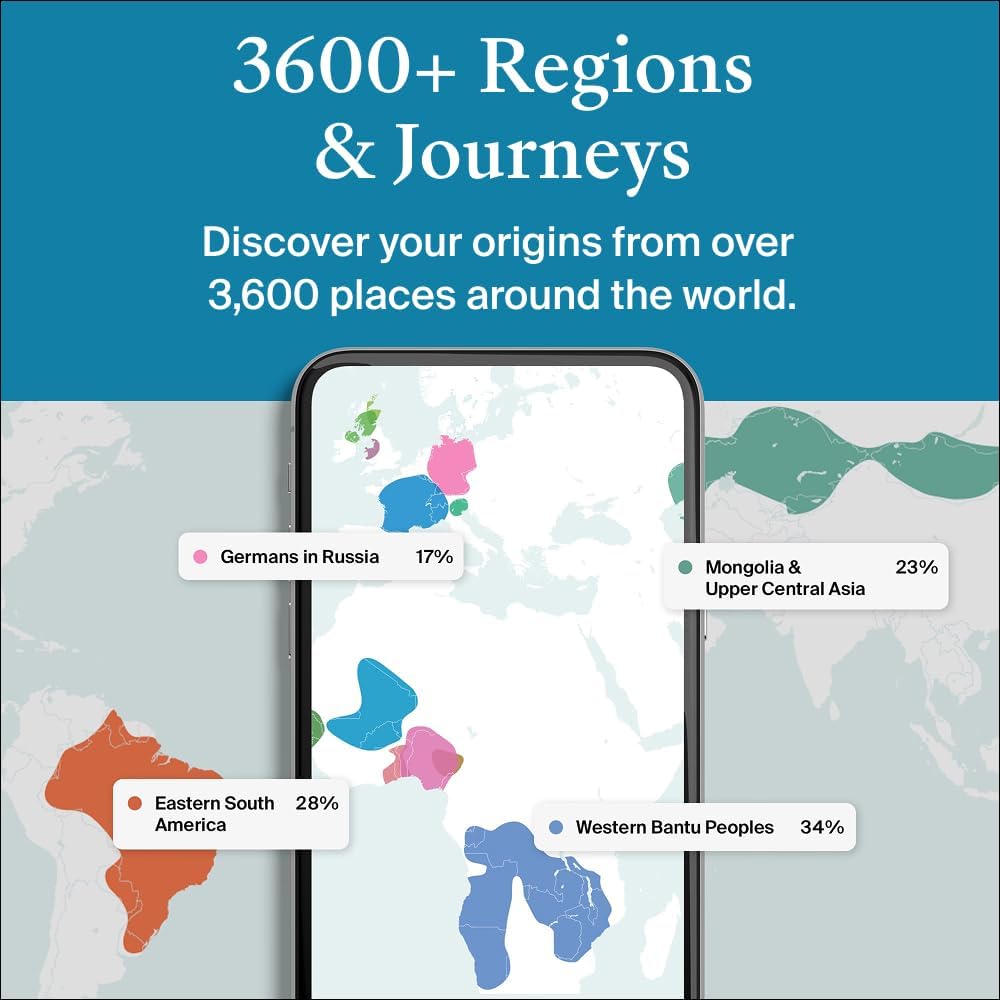 AncestryDNA Genetic Ethnicity Test Kit with 3600+ Regions