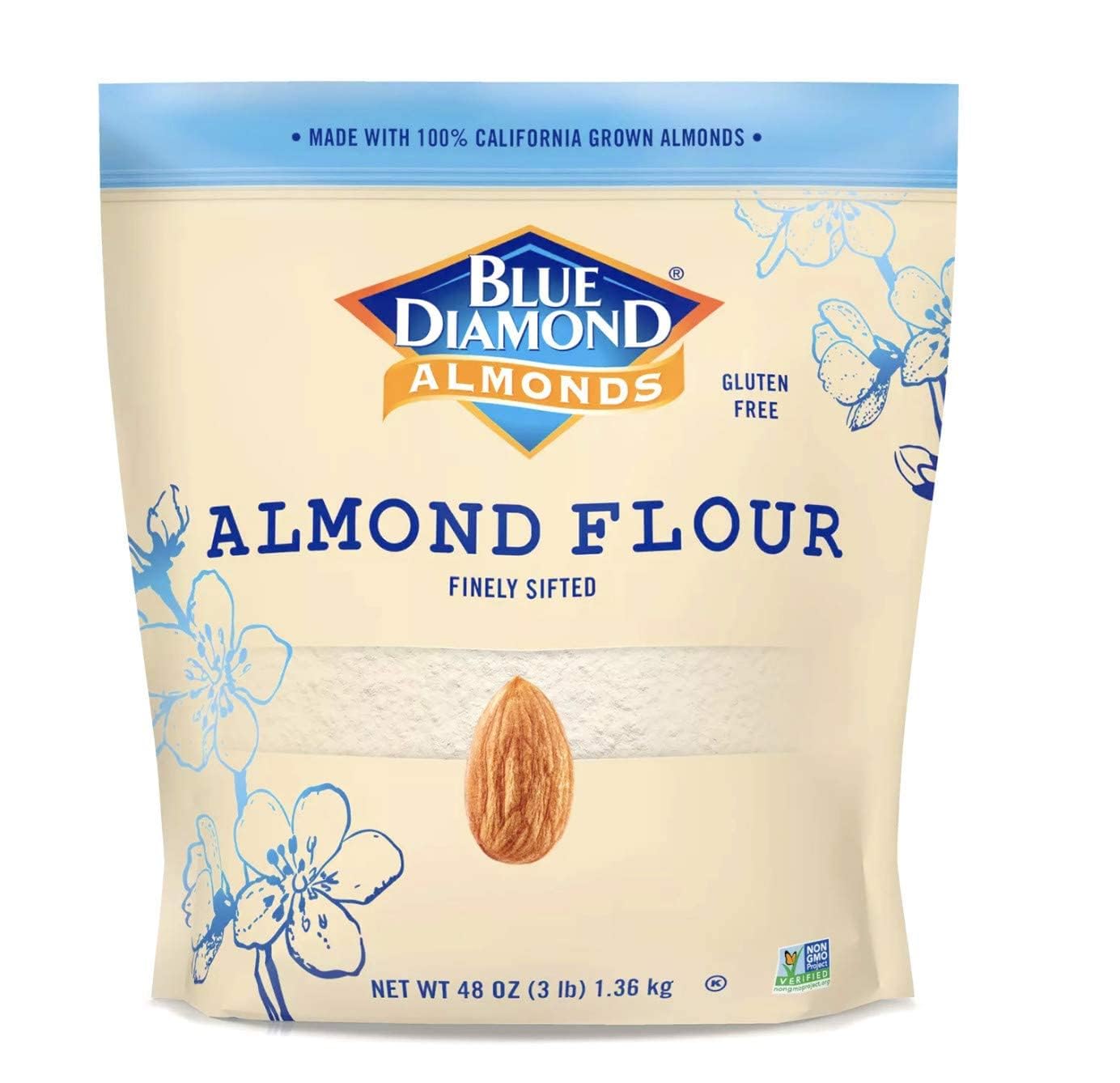 blue diamond almond flour gluten free blanched finely sifted baking keto paleo 48 oz