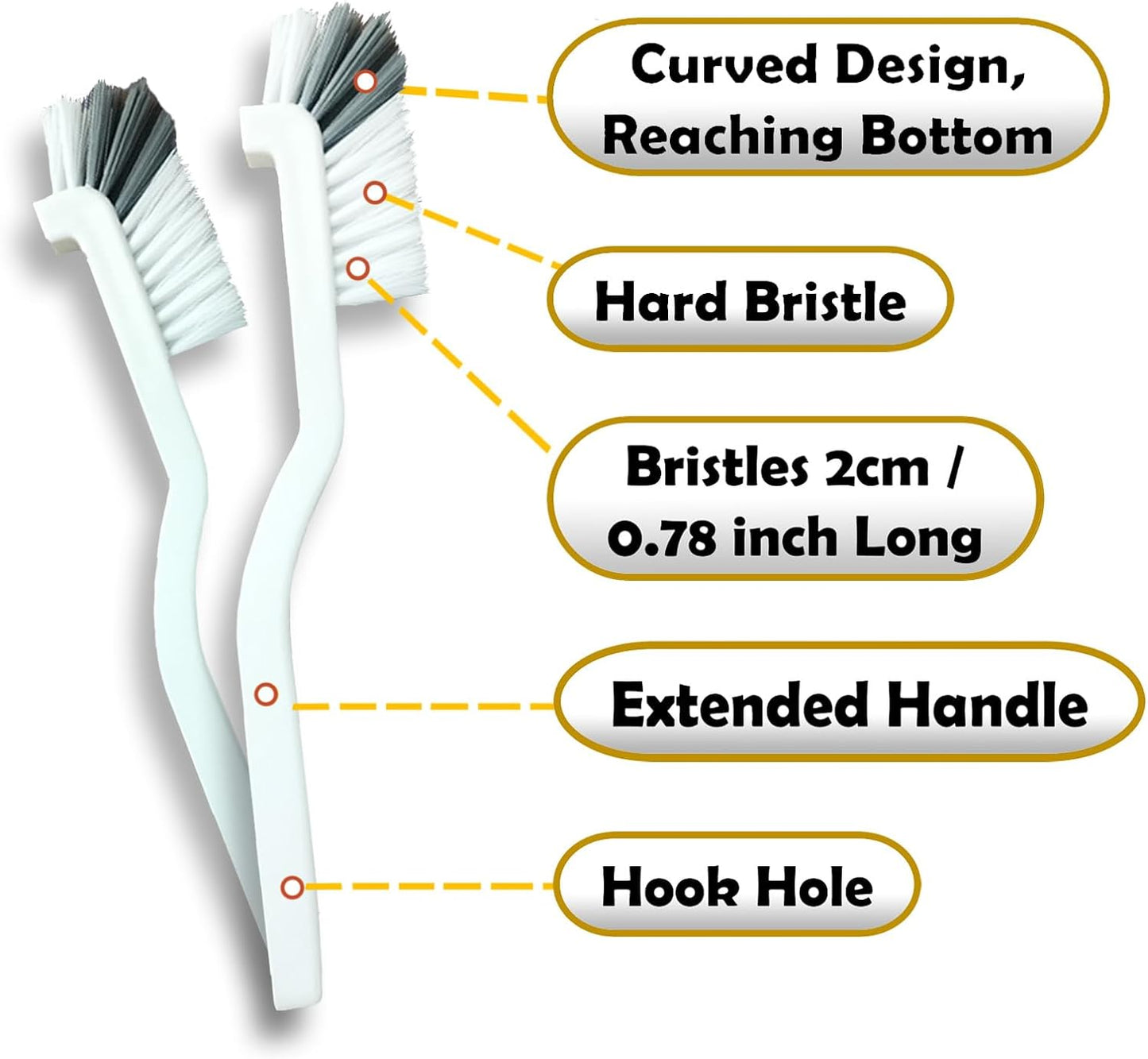 Betanull Grout Brush, Crevice Cleaning Brush Set, Stiff Bristle Scrub Brush | Ideal for bathroom cleaning supplies, tile, shower corners and small spaces. Nylon brushes for cleaning grout effectively