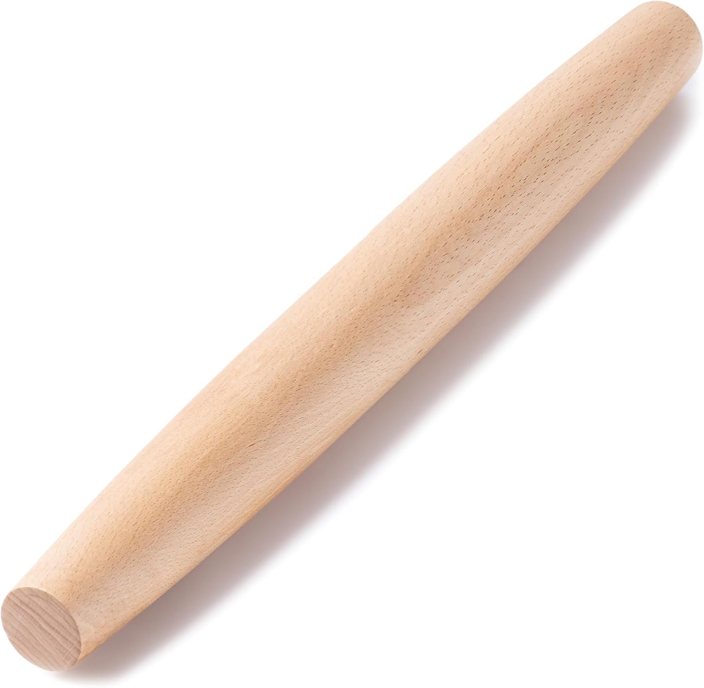 Aisoso French Rolling Pin, 17.7 Inches Wood Rolling Pin for Baking Extra Long Thickened, Classic Wooden Dough Roller for Fondant Pizza Pie Crust Cookie Pastry, Essential Kitchen Utensil, Brown