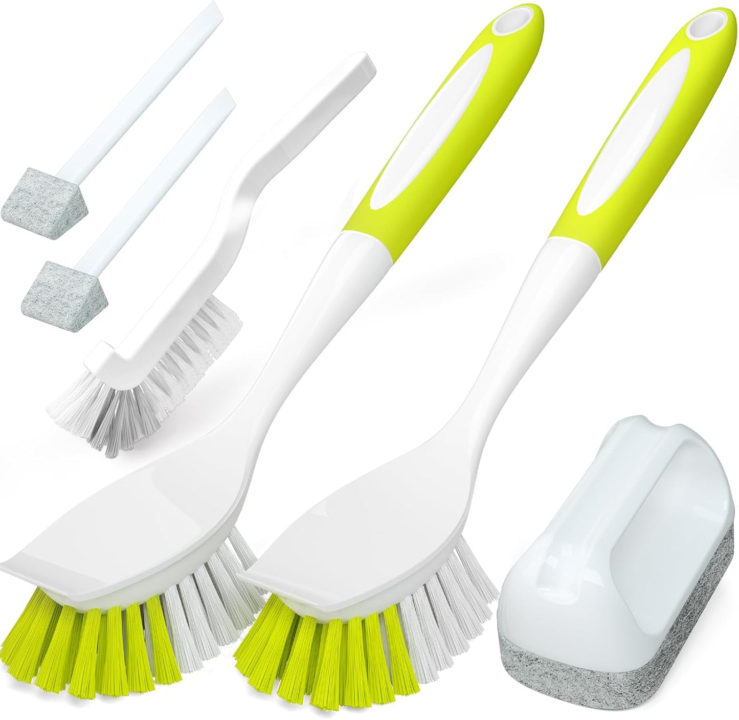 Holikme Dish Brush Cleaning Brush Set for Cleaning Groove Gap,Green | Dish Brush Set Cleaning Brush Set, Scouring Pad for Cleaning, Groove Gap Brushes for Pot, Pan, Abrasive Wheel Brushes