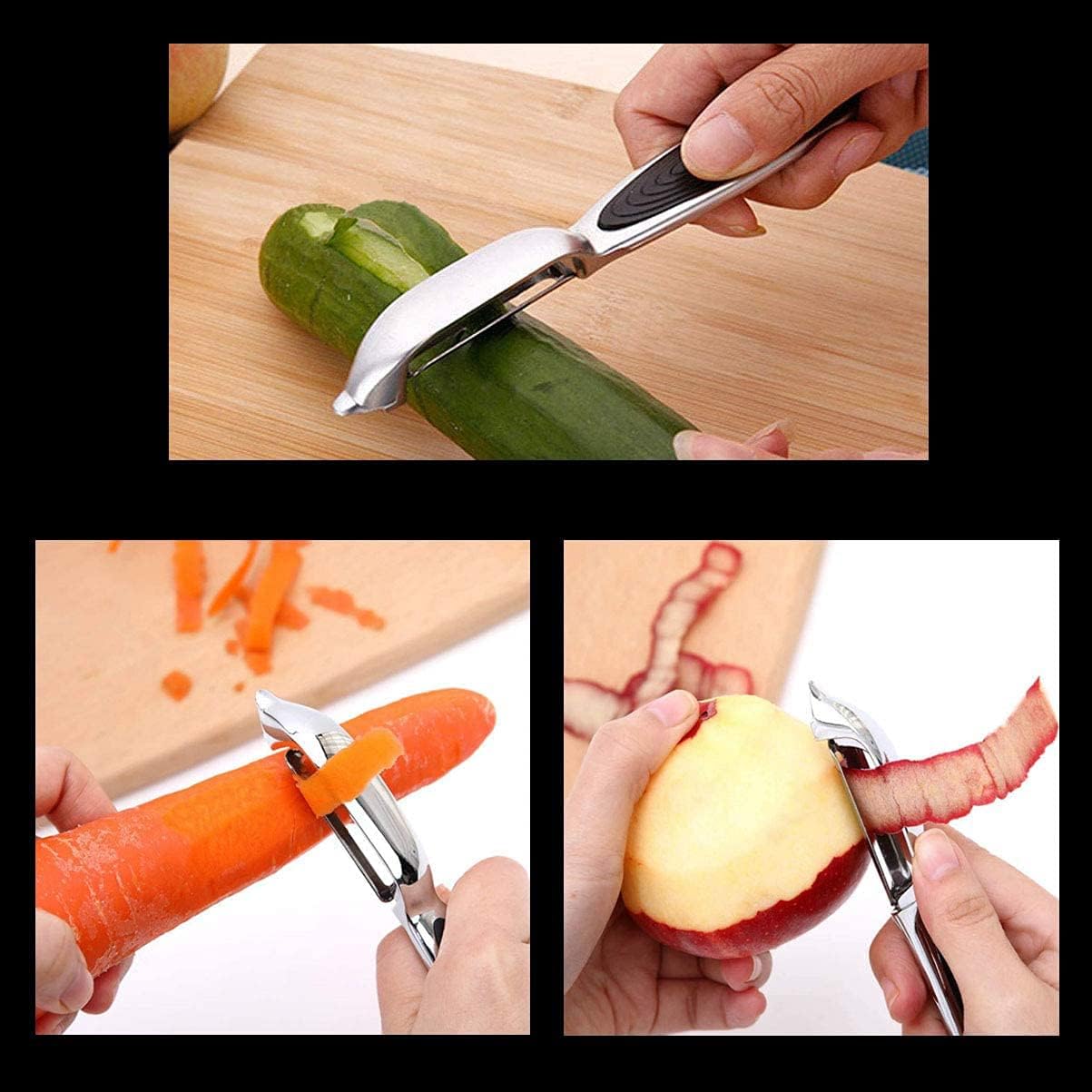 FUHUY Vegetable, Apple Peelers for kitchen, Fruit, Carrot, Veggie, Potatoes Peeler, Y-Shaped and I-Shaped Stainless Steel Peelers, with Ergonomic Non-Slip Handle & Sharp Blade, Good Sturdy (2PCS)