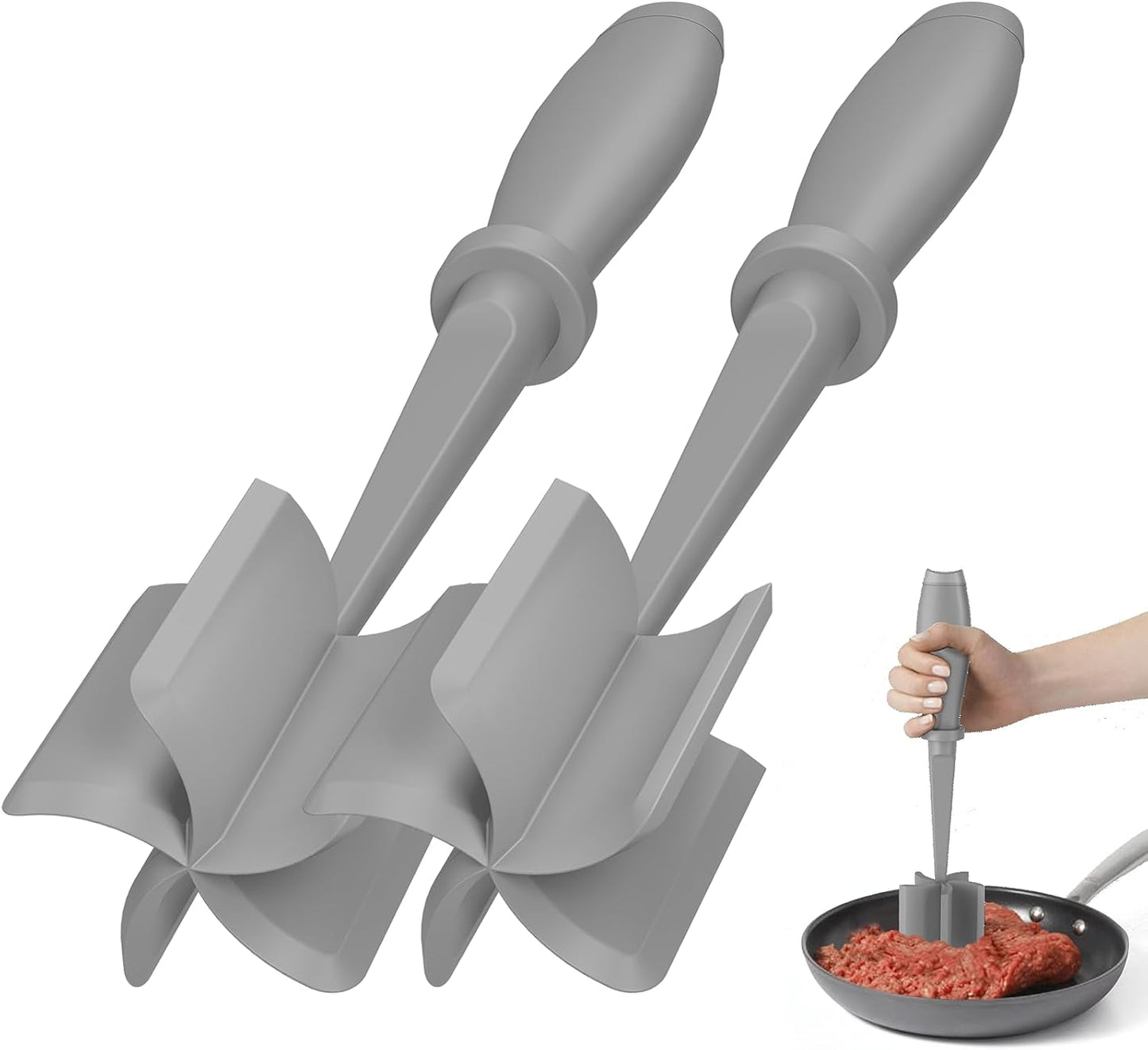 PGYARD Meat Chopper Hamburger Grinder, Kitchen Smasher for Ground Beef | Heat Resistant, 5 Nylon Blade, Burger Grinder Potato Mix Tool, Meat & Poultry Tenderizers, Dishwasher Safe, Black