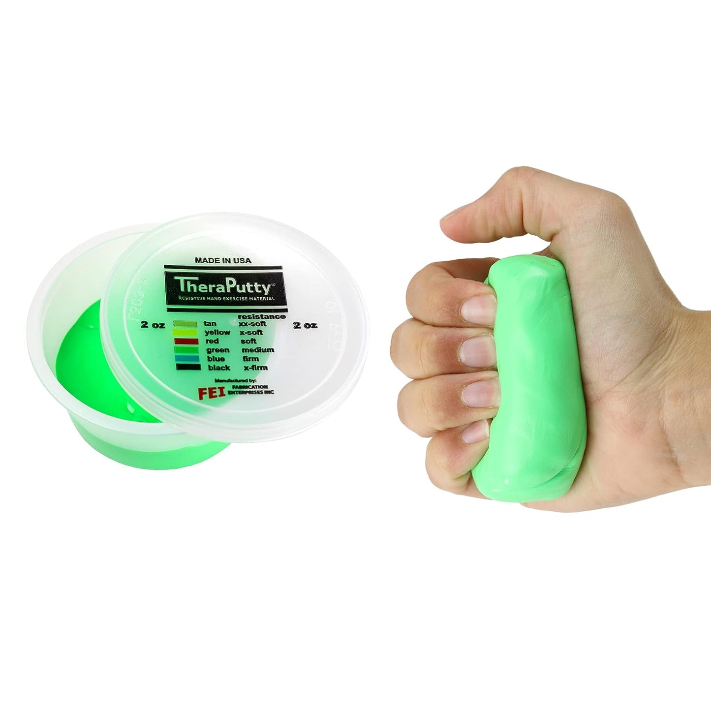 CanDo Theraputty Plus Hand Exercise Putty Green 2 oz Medium for Rehabilitation