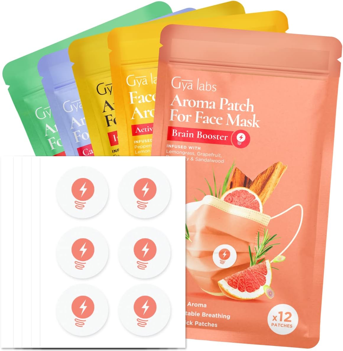 Gya Labs Aroma Mask Patches Combo Pack with Essential Oils for Face Masks and Pillows