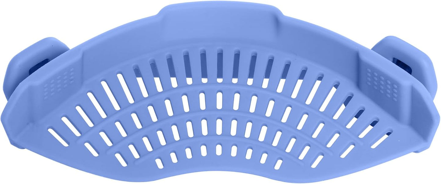 AUOON Clip On Strainer Silicone for All Pots, Standard 8.86 x 3.55in, Black | Food-grade BPA-free, Fits Pots Pans Bowls, Dishwasher Safe, for Pasta Noodles Vegetable Fruits, Space-saving Kitchen Gadget
