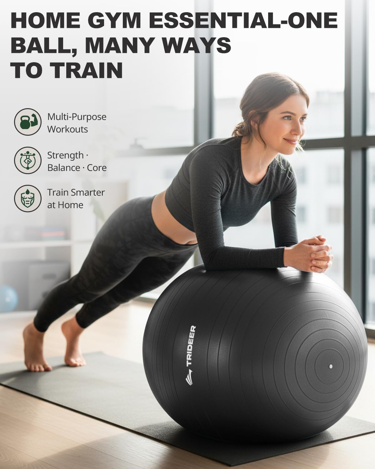 Trideer Exercise Ball for Yoga, Pilates & Fitness - 5 Sizes