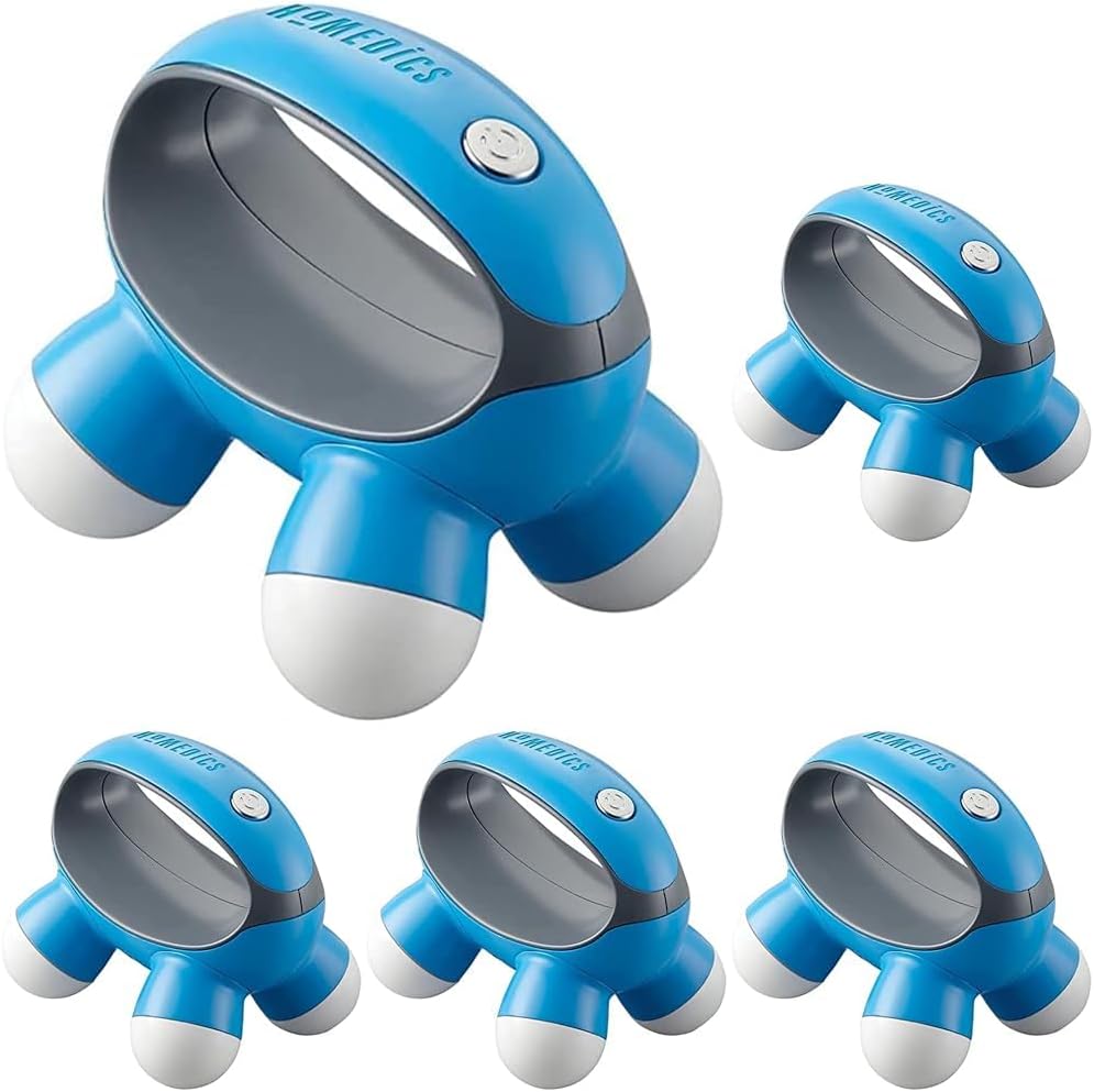 HoMedics Quatro Mini Hand-Held Vibration Massager with 4 Nodes, Battery-Operated