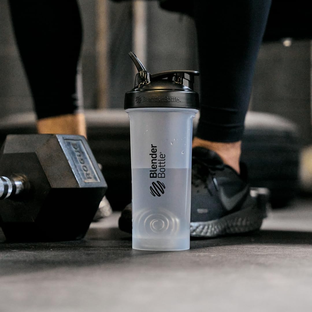 BlenderBottle Classic V2 Shaker Bottle, 20oz, Clear/Black