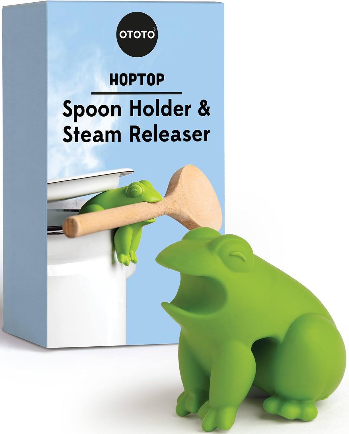 OTOTO 2 in 1 Silicone Spoon Rest & Steam Releaser - Large Spoon Holder for Stove Top - Unique and Useful Gift for Cooking - Heat Resistant Utensil Rest, Kitchen Gadgets, Red Gift (Red the Crab)