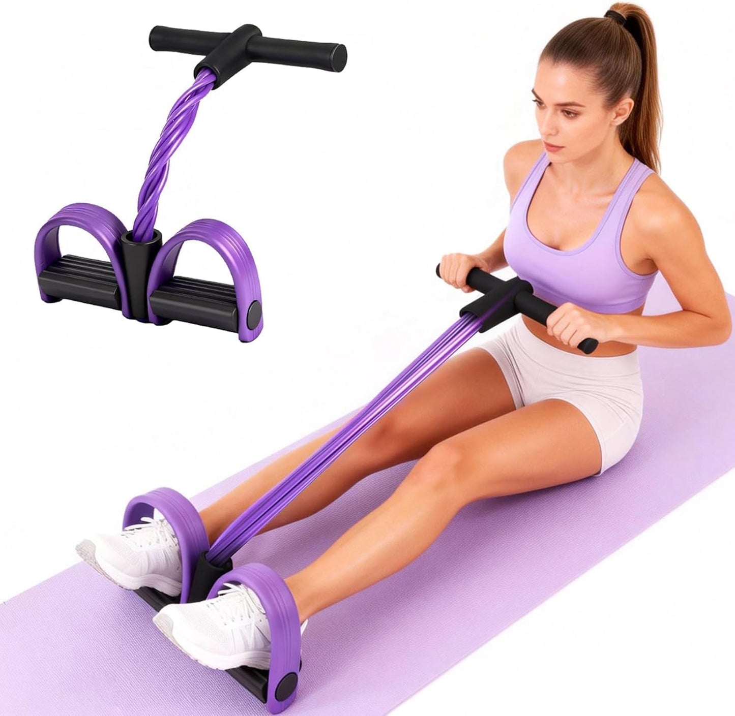 6-Tube Elastic Yoga Resistance Bands, Latex Tension Rope for Stretching & Toning