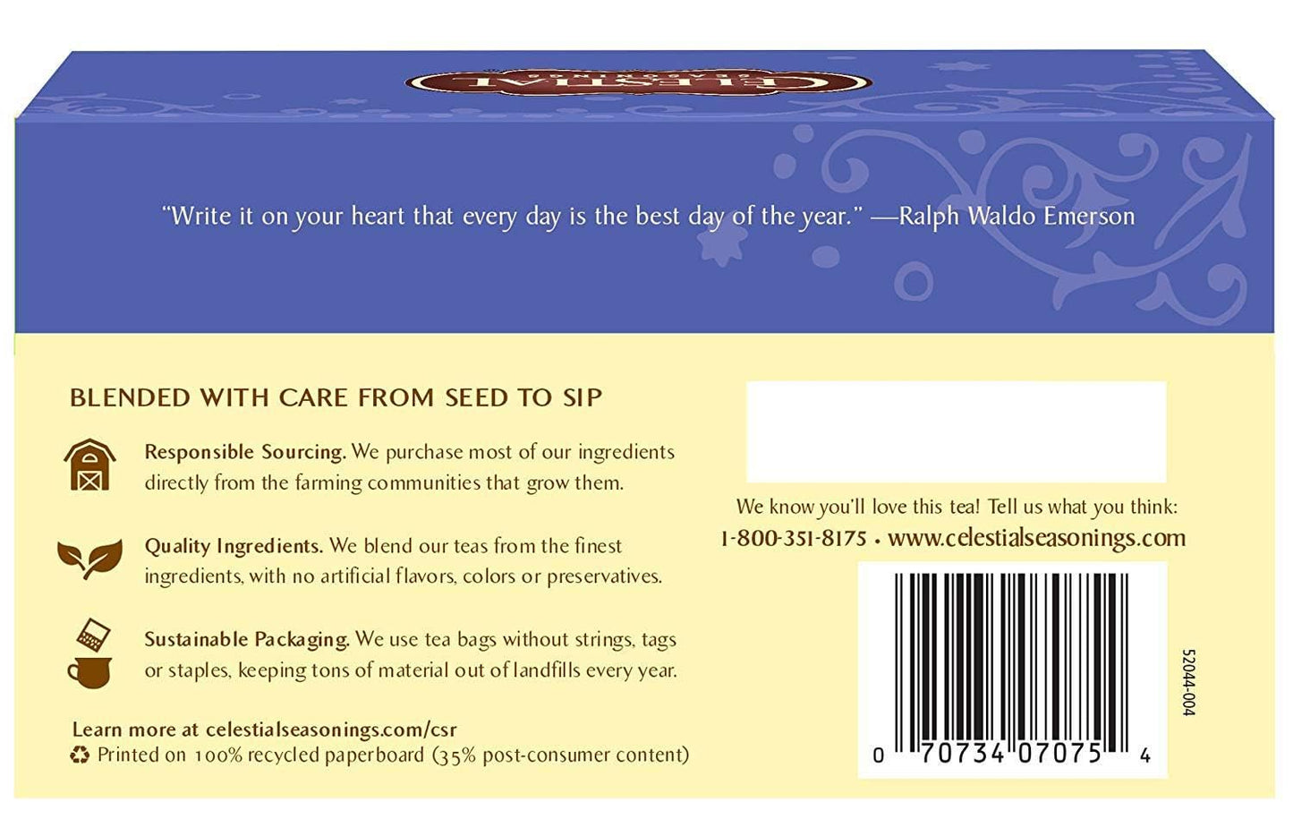 Celestial Seasonings Herb Tea True Blueberry 20 Bag Pack of 2