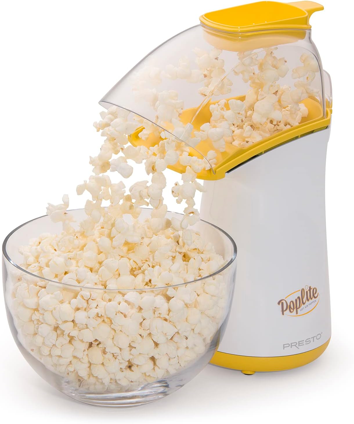 Presto PopLite Hot Air Popcorn Popper, 18 Cups, Yellow