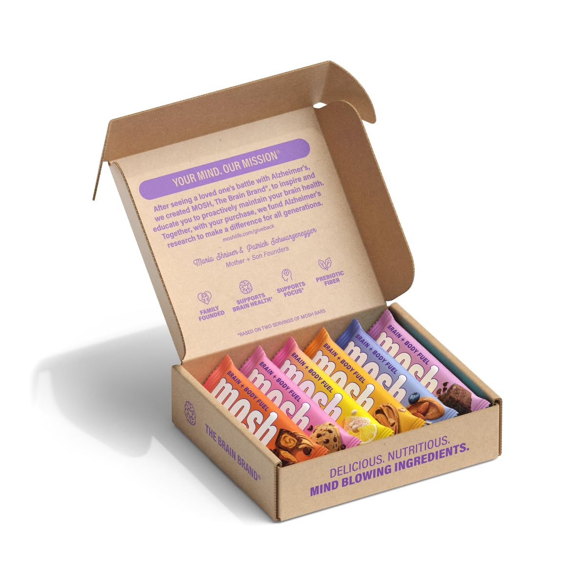 MOSH Variety Pack Keto Protein Bars, High Fiber, Low Carb, Gluten Free, High Protein, 6 Count