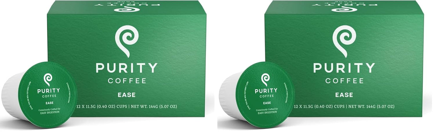 Purity Coffee FLOW Original Medium Roast K Pod Capsules 12ct Box Specialty-Grade USDA Organic Arabica Blend
